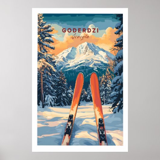Goderdzi Ski Muur Kunstprint Georgië 1 Poster (Voorkant)