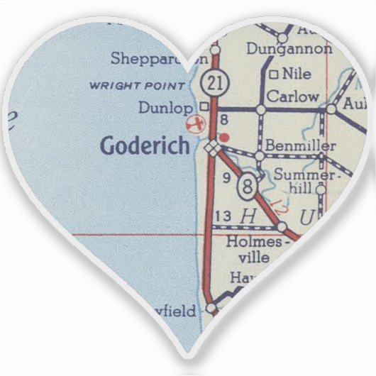 Goderich Ontario  kaart Sticker (Voorkant)