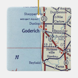 Goderich op kaart keramisch ornament