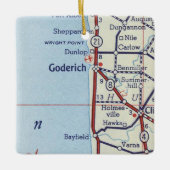 Goderich op kaart keramisch ornament (Voorkant)