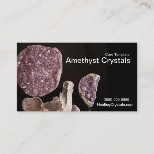 Godes Amethyst & Kwartskristallen Sjabloon Visitekaartje (Voorkant)