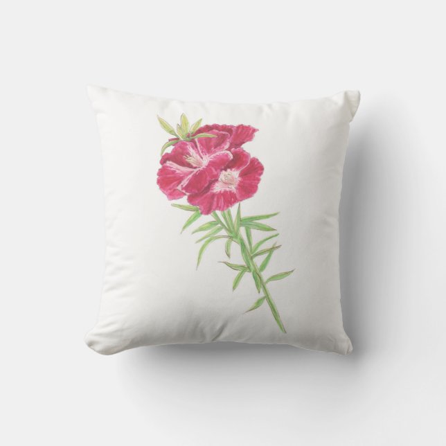 Godetia en Cornflower werpen kussen (Voorkant)