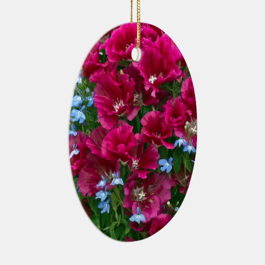 Godetia en Lobelia Gifts Keramisch Ornament (Rechts)
