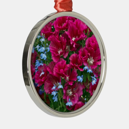Godetia en Lobelia Gifts Metalen Ornament (Rechts)