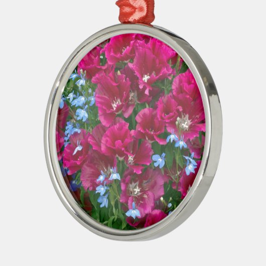 Godetia en Lobelia Gifts Metalen Ornament (Links)