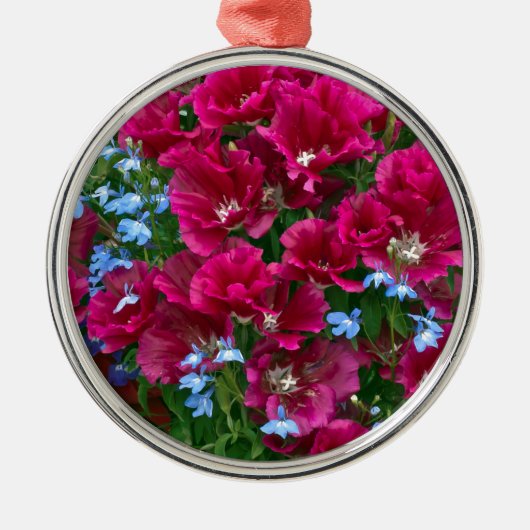 Godetia en Lobelia Gifts Metalen Ornament (Voorkant)