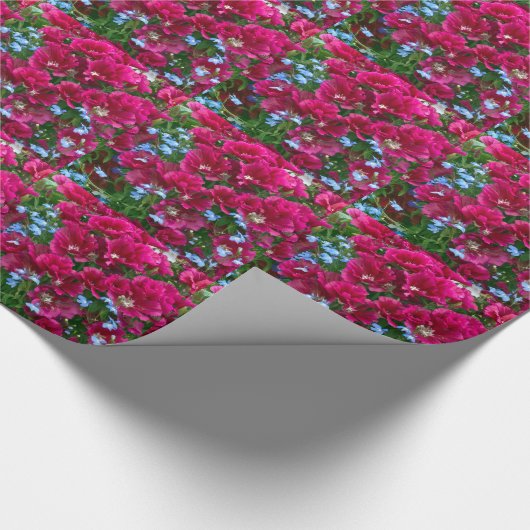 Godetia en Lobelia-pakpapier Cadeaupapier (Hoek)