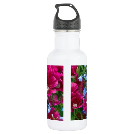 Godetia en Lobelia Waterfles (Achterkant)