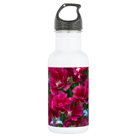 Godetia en Lobelia Waterfles (Voorkant)