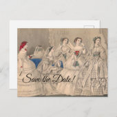 Godey's 1858 Trouwjurken Briefkaart (Voorkant / Achterkant)