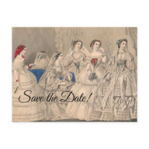 Godey's 1858 Trouwjurken Briefkaart