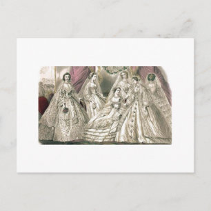Godey's Dames Book Victoriaans Mode Bord Weddin Briefkaart