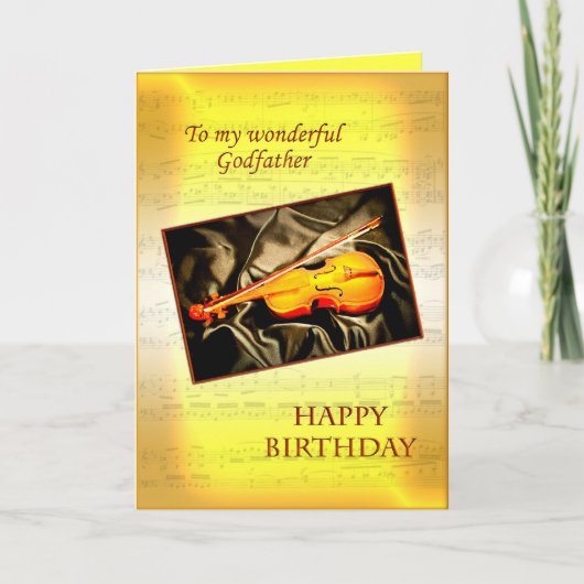 Godfather, a musical birthday card with a violin kaart (Voorkant)