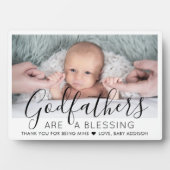 Godfather bedankt Baptisme of Christening Foto Fotoplaat (voorkant)