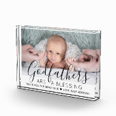 Godfather bedankt Baptisme of Christening Modern Fotoblokken (Rechts)