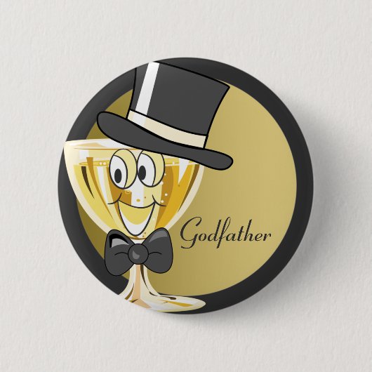 Godfather Celebration Pin : Ronde Button 5,7 Cm (Voorkant)