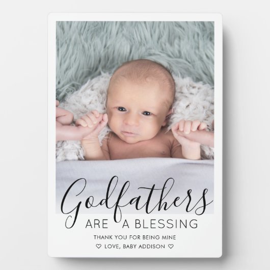 Godfather Dank u doop voor doopsel Foto Fotoplaat (voorkant)