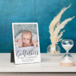 Godfather Dank u doop voor doopsel Foto Fotoplaat<br><div class="desc">Een doordachte manier om de peetvader van je baby te bedanken, is door hem een stijlvol fotocadeau van zijn petekind te geven dat hij kan bewaren als aandenken. Het afbeelding en de formulering van deze sjabloon zijn eenvoudig te personaliseren, inclusief een citaat dat luidt: "Godfathers zijn een zegen, bedankt dat...</div>