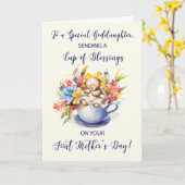 Godfather: eerste Moederdag Cup of Blessings Kaart (Gele Bloem)