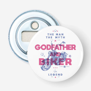 Godfather en biker het man de mythe van de legende button flesopener