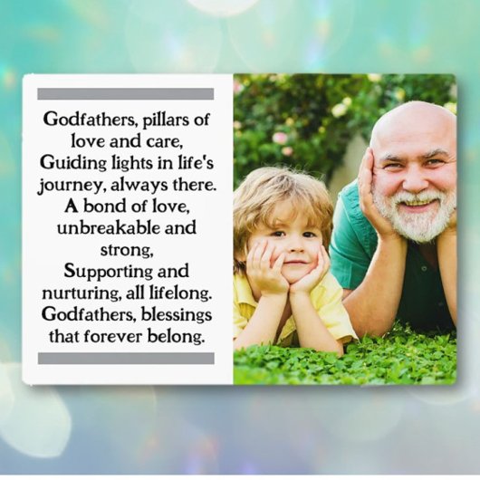 Godfather en Godchild Custom Plaque met Ezel Fotoplaat