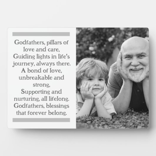 Godfather en Godchild Custom Plaque met Ezel Fotoplaat (voorkant)