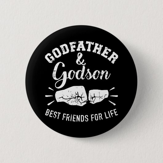 Godfather en godson vrienden voor het leven ronde button 5,7 cm (Voorkant)