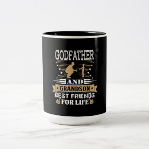 Godfather en Grandson Best Friends for Life Tweekleurige Koffiemok