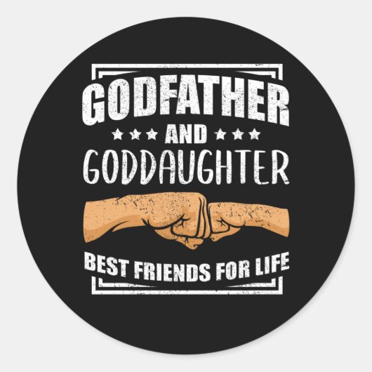 Godfather Godchild en Godfather Gift Ronde Sticker (Voorkant)