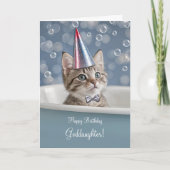 Godfather Happy Birthday met Schattigee kitten Kaart (Voorkant)