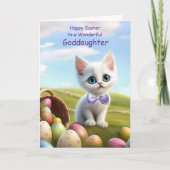 Godfather Happy Easter met Schattigee kitten en ei Kaart (Voorkant)