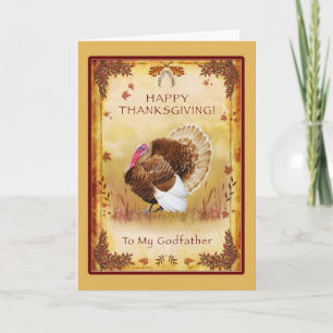 Godfather Happy Thanksgiving Turkey Card Feestdagen Kaart