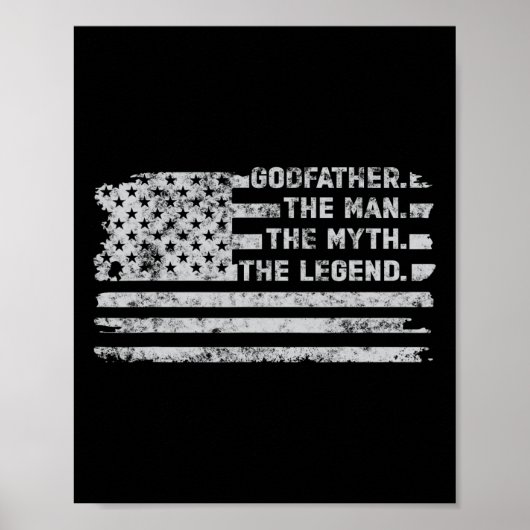 Godfather Het Man Myth Legend Vaderdag Amerikaans Poster (Voorkant)
