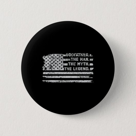 Godfather Het Man Myth Legend Vaderdag Amerikaans Ronde Button 5,7 Cm (Voorkant)