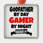 Godfather houdt van videospelletjes spelen metalen ornament (Voorkant)