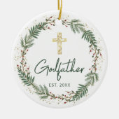 Godfather Kerstkrans Keramisch Ornament (Voorkant)