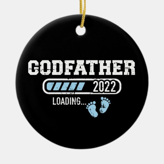 Godfather laadt 2022 op voor een zwangerschapsaank keramisch ornament (Voorkant)