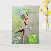 Godfather leeftijd 13, bloem fee verjaardagskaart kaart (Gele Bloem)