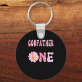 Godfather Of Little Miss Onederful 1st Birthday Nk Sleutelhanger (Voorkant)