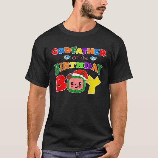 Godfather Of The Birthday Boy Funny Melon Family M T-shirt (Voorkant)