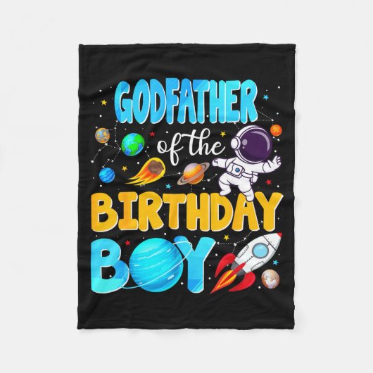 Godfather Of The Birthday Boy Space Astronaut 1st  Fleece Deken (Voorkant)