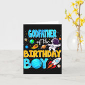 Godfather Of The Birthday Boy Space Astronaut 1st  Kaart (Gele Bloem)