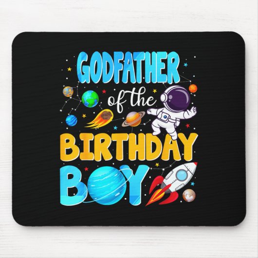 Godfather Of The Birthday Boy Space Astronaut 1st  Muismat (Voorkant)
