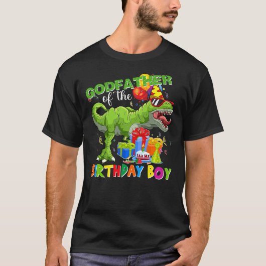 Godfather Of The Birthday Boy T-rex Rawr Dinosaur  T-shirt (Voorkant)