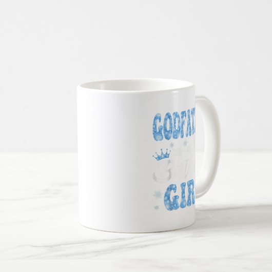 Godfather Of The Birthday Girl Snowflakes Winter C Koffiemok (Voorkant rechts)