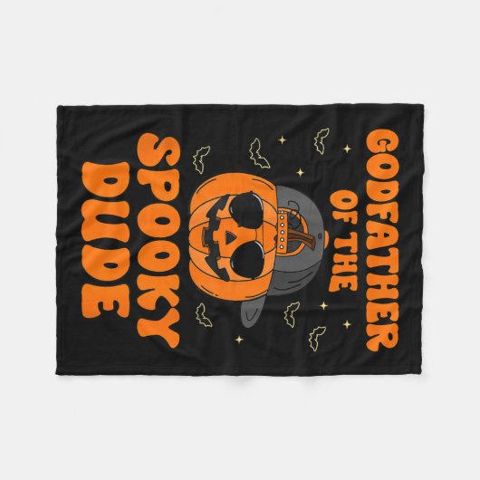 Godfather Of The Soky Dude Halloween Pumpkin Bday  Fleece Deken (Voorkant (Horizontaal))