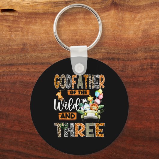 Godfather Of The Wild & Three 3rd Birthday Boy Sleutelhanger (Voorkant)