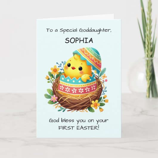 Godfather personaliseren eerste paaszegeningen kaart (Voorkant)