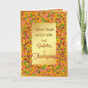 Godfather Thanksgiving, valbladeren Feestdagen Kaart
