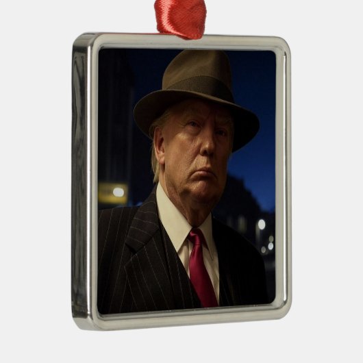 Godfather van Amerika Don J. Trump Metalen Ornament (Rechts)